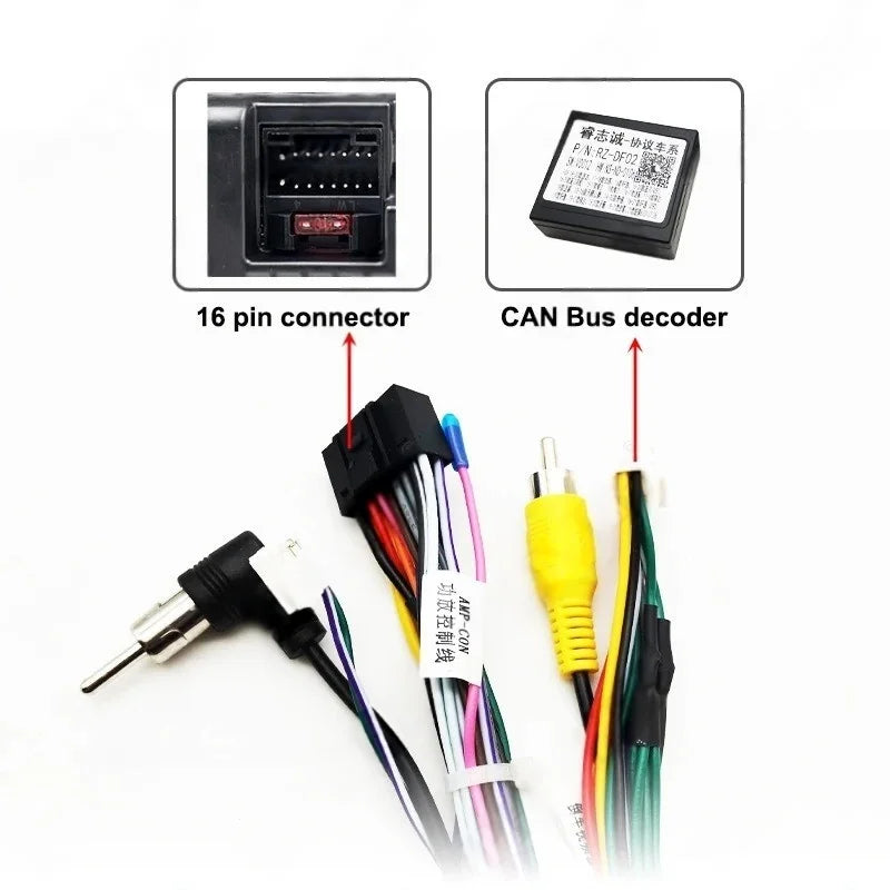 Dashboard Panel Frame for Nissan Qashqai 2016-2019, Radio Wiring Harness Adapter, CAN Bus Decoder, for 2DIN 10" Android System