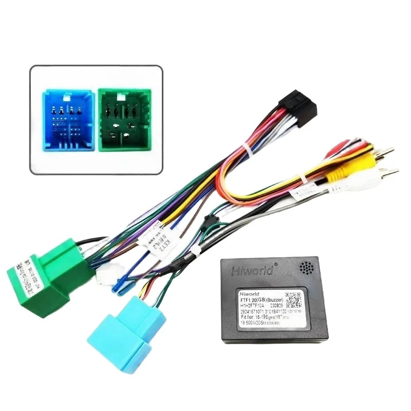 Wiring Harness CAN Bus Decoder RCA Connector Car Android Unit 16 Pin Plug Cable Adapter for Fiat Strada Toro Mobi Ducato Egea