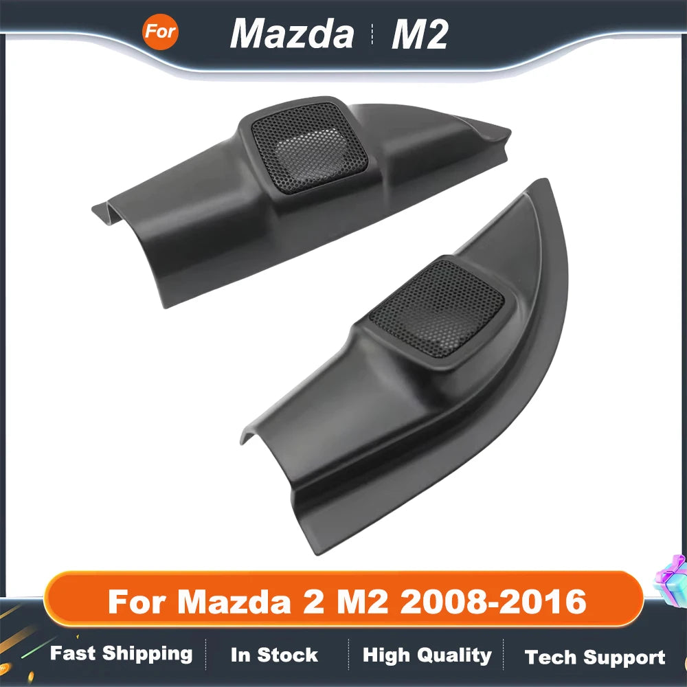 2PCS For Mazda 2 M2 2008-2016 Car Tweeter Refitting Audio Door Angle Gum Speaker Cover Boxes Mounts