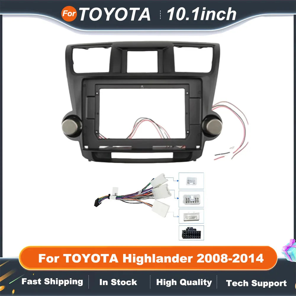 10.1 Inch Car Radio Fascia Panel For TOYOTA Highlander 2008-2014 Stereo Frame Kit