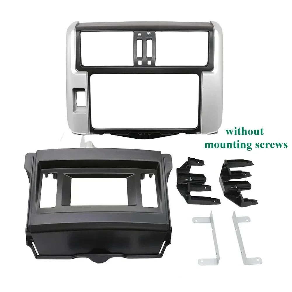 Car Fascia Radio Panel for Toyota Land Cruiser Prado (150) 2009-2013 (Left wheel) Dash Kit Console Facia Plate Bezel Adapter