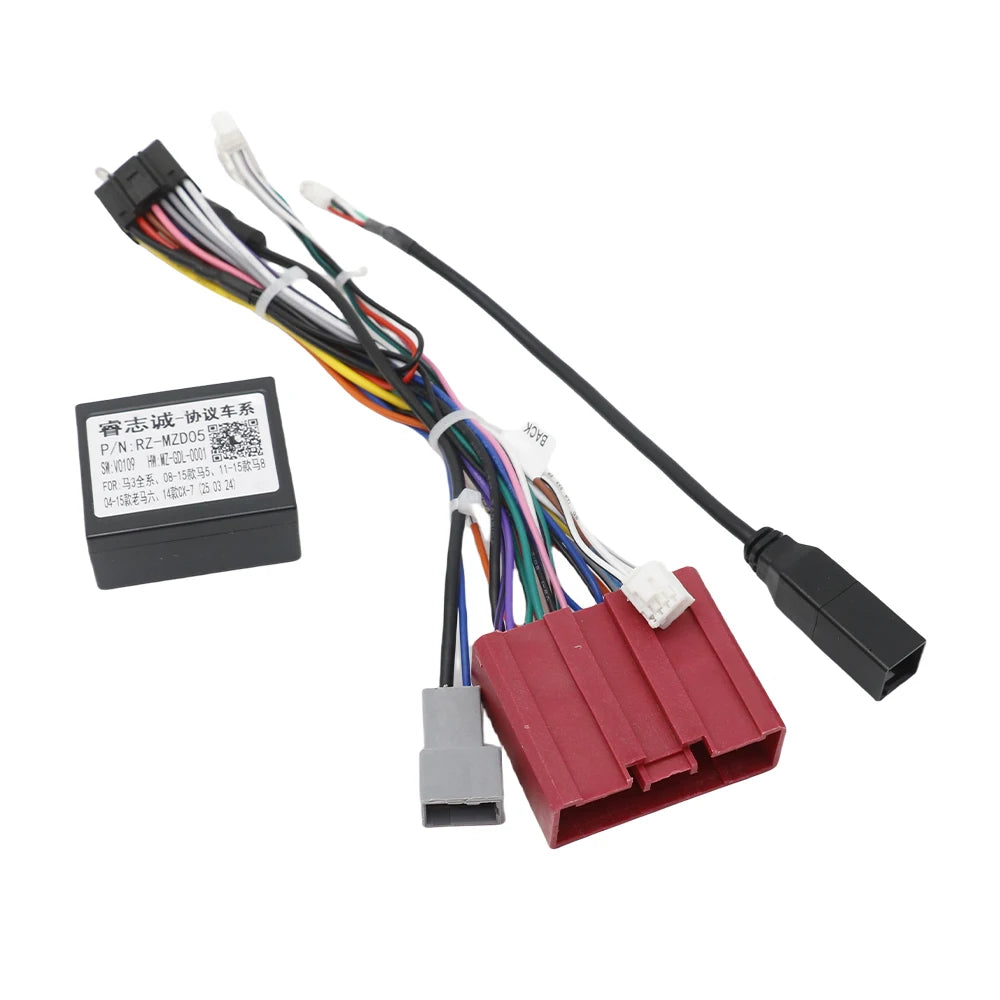 Harness Adapter CAN Bus Decoder for Mazda 6 GH1 GH2 3 BL BM CX7 16 Pin To 24Pin Connector Radio Antenna Car Android Wiring Cable