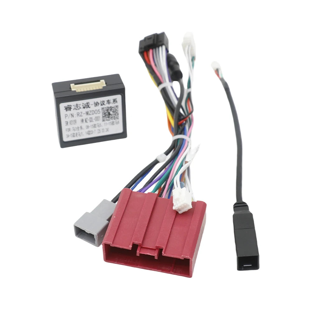 Harness Adapter CAN Bus Decoder for Mazda 6 GH1 GH2 3 BL BM CX7 16 Pin To 24Pin Connector Radio Antenna Car Android Wiring Cable