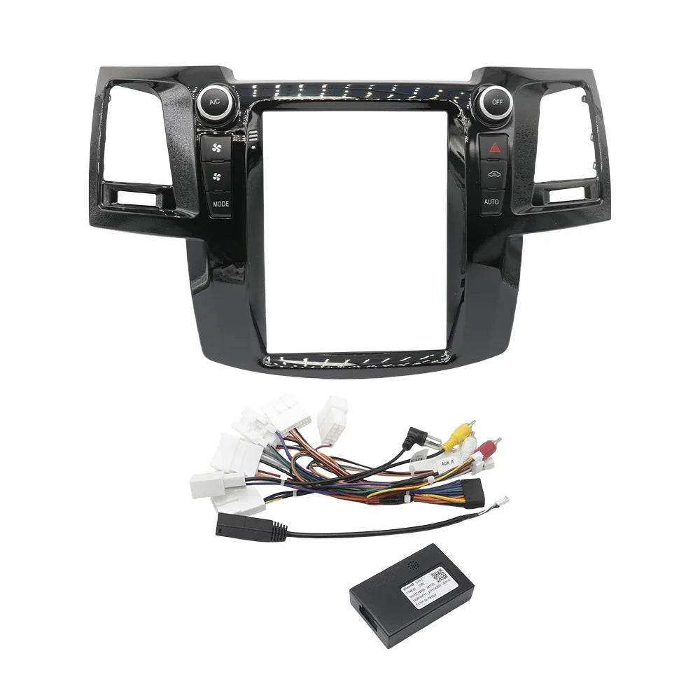 For 2005-2014 TOYOTA FORTUNER/ VIGO/ HILUX (9.7" VERTICAL SCREEN)Car Radio Fascias Tesla Style Panel Android MP5 Stereo Frame ki