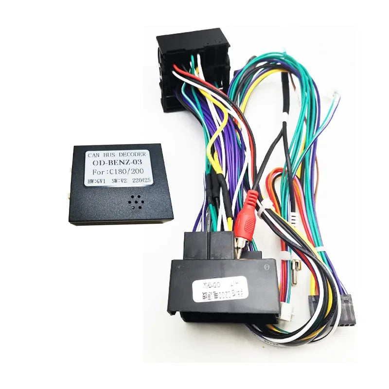 Wiring Harness Quadlock Connector 16 Pin Plug CAN Bus Decoder Car Android Accessories 12V Cable Adapter for Mercedes W204 C200