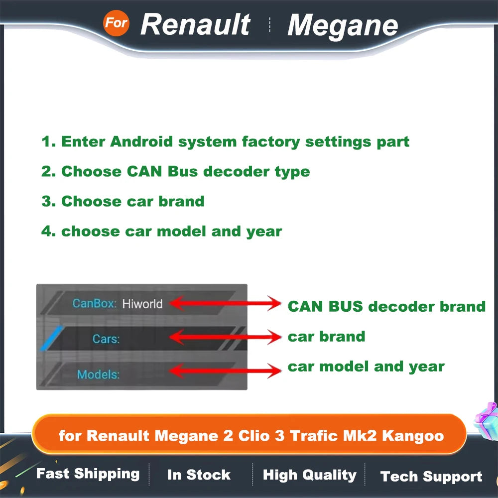 CAN Bus Decoder, 16 Pin to ISO Radio Harness Adapter, Car Android Wiring Cable for Renault Megane 2 Clio 3 Trafic Mk2 Kangoo