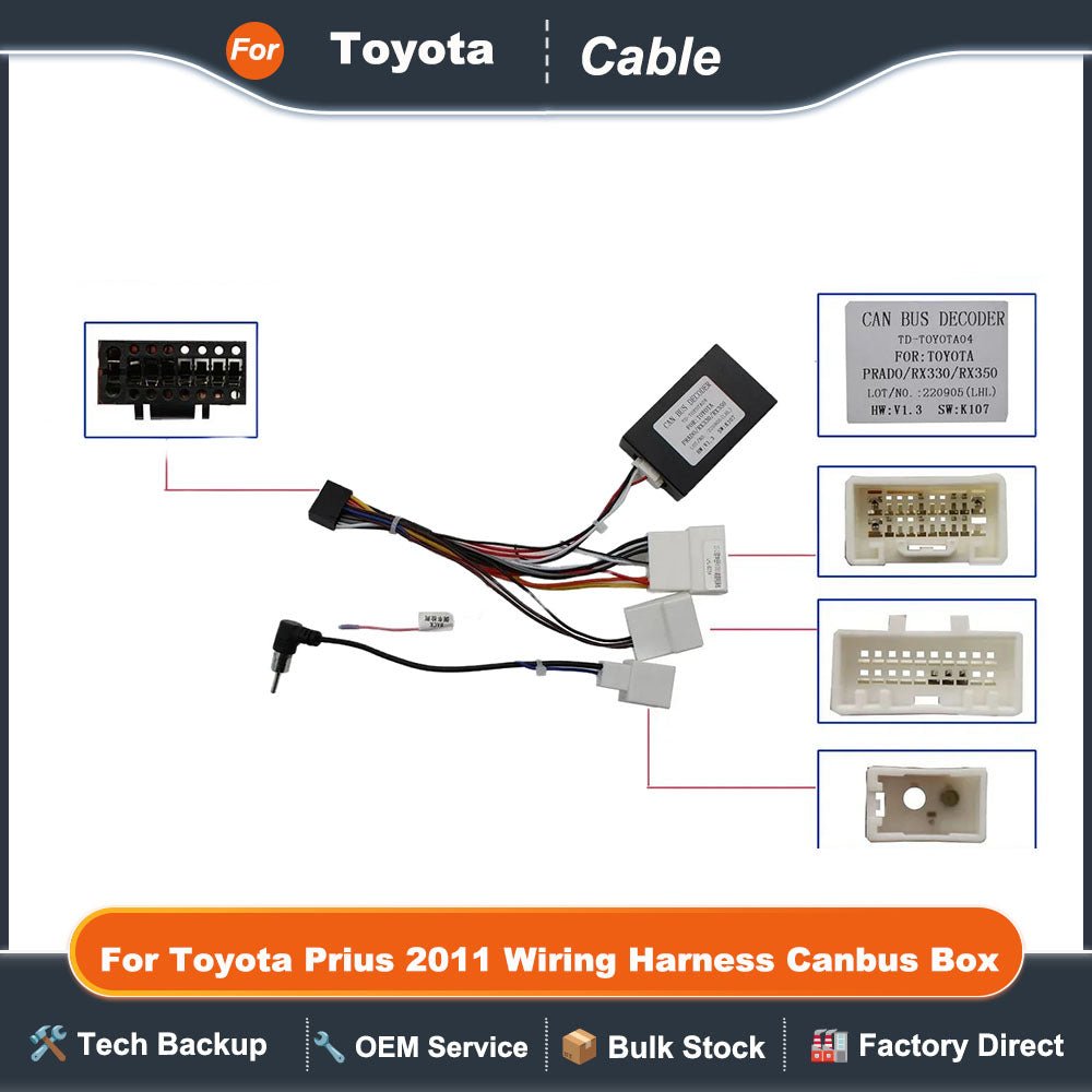 For Toyota Prius 2011 Wiring Harness Canbus Box Decoder