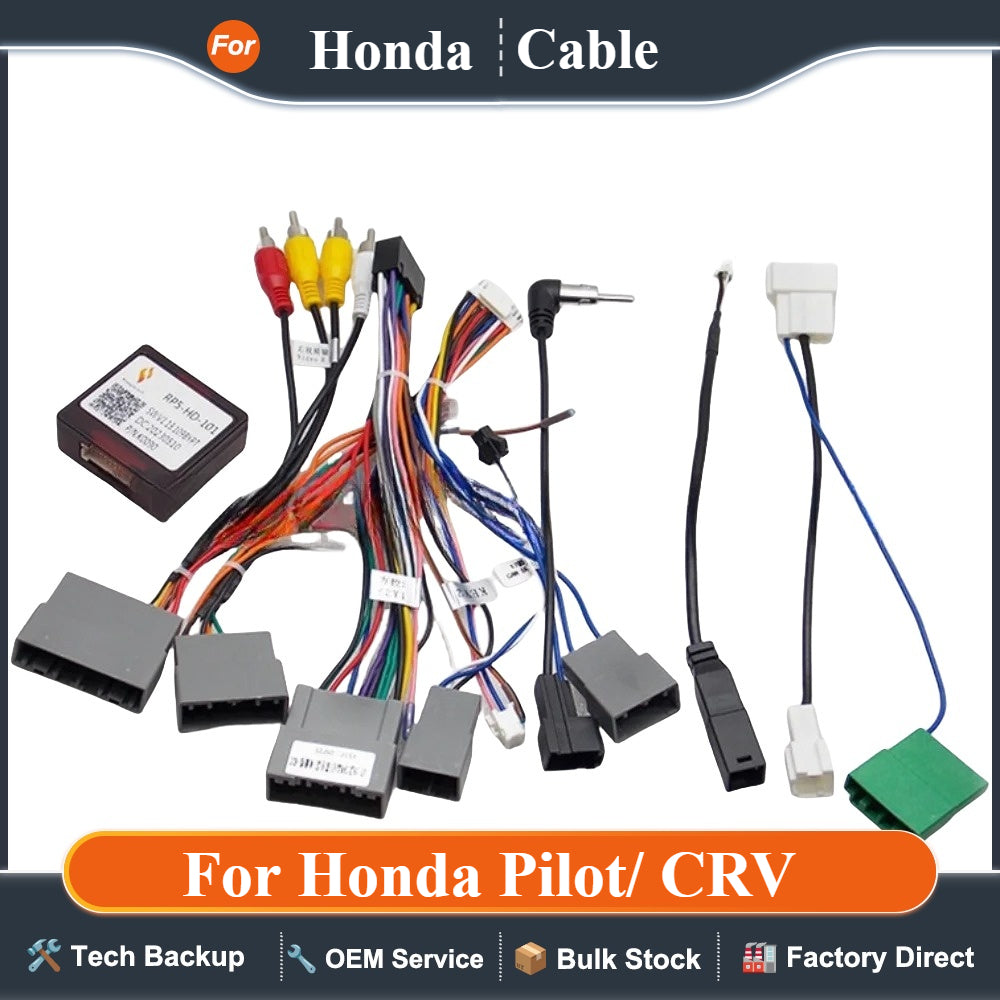 CANBUS Wiring Harness Power Cable Adapter with Canbus Box For Honda Pilot/ CRV 2 Din Android GPS Car Radio Multimedia Player