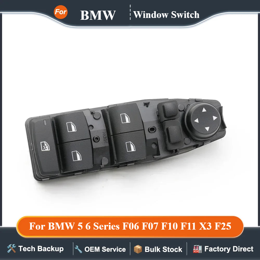 For BMW 5 6 Series F06 F07 F10 F11 X3 F25 Driver Side Window Lifter Switch Master Control Button 61319241956 61319241955