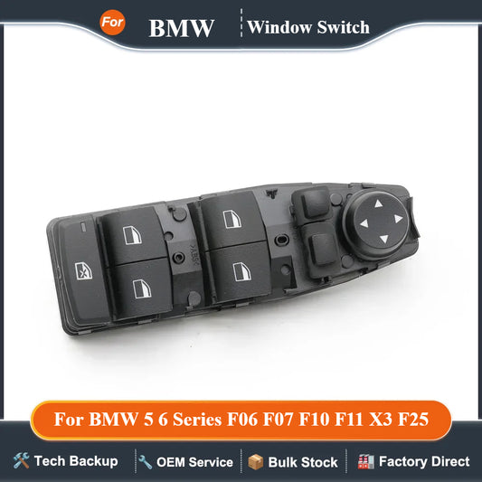 For BMW 5 6 Series F06 F07 F10 F11 X3 F25 Driver Side Window Lifter Switch Master Control Button 61319241956 61319241955