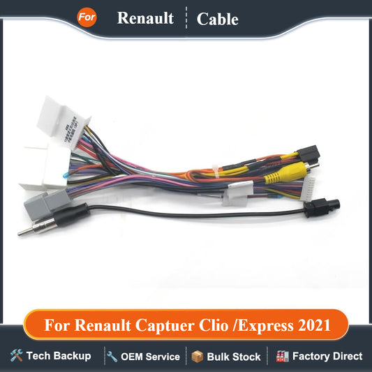 16 Pin Canbus box Adaptor RP5-RN-101 For Renault Captuer Clio /Express 2021 With Wiring Harness Cable Android Car Radio