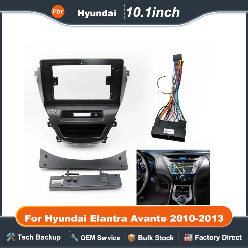10.1 Inch 25.654cm for 2010-2013 Car Frame Fascia Adapter Android Radio Dash Fitting Panel Kitr for Hyundai Elantra Avante