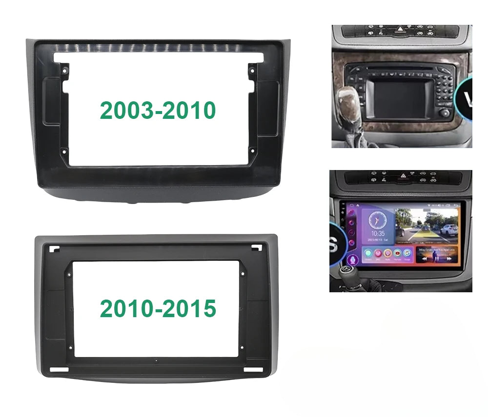 For MERCEDES BENZ Vito 2 Viano W639 2003-2010 10.1 inch 25.654cm Car Radio Stereo Android 2 Din Head Unit Panel Frame Trim