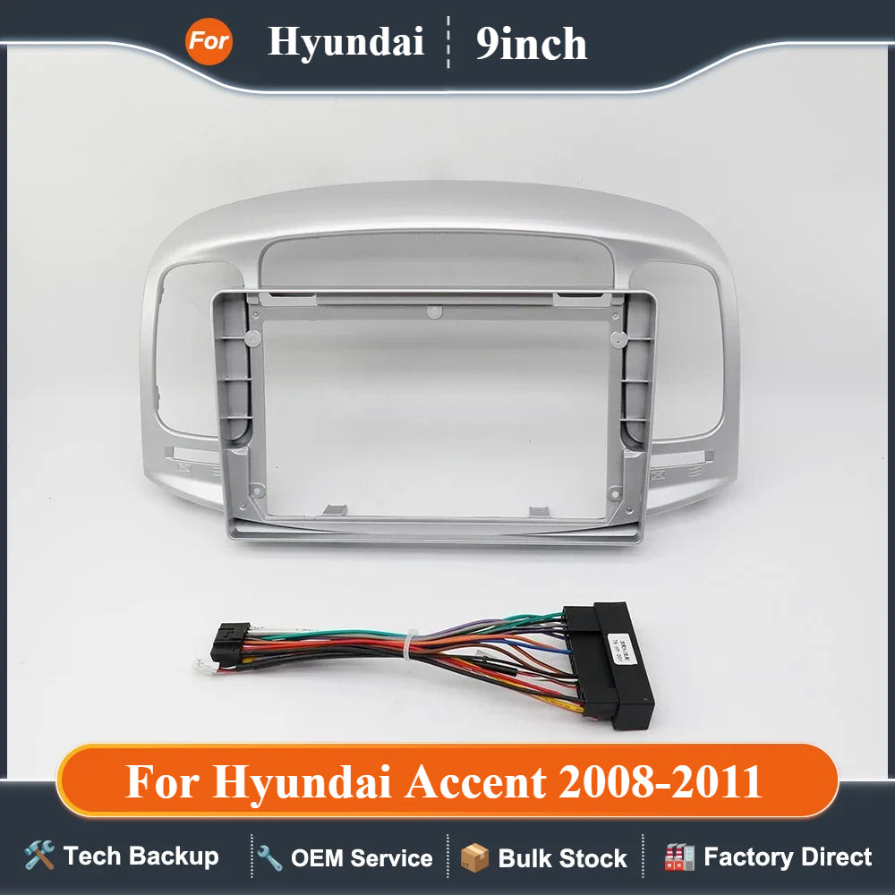 For Hyundai Accent 2008-2011 9inch 2Din Car Radio Fascia Auto Stereo Audio Player DVD Panel Dash Kit Frame Center Console Holder