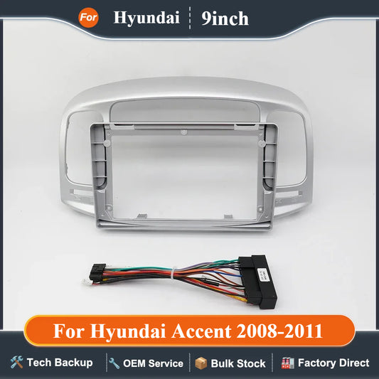 For Hyundai Accent 2008-2011 9inch 2Din Car Radio Fascia Auto Stereo Audio Player DVD Panel Dash Kit Frame Center Console Holder