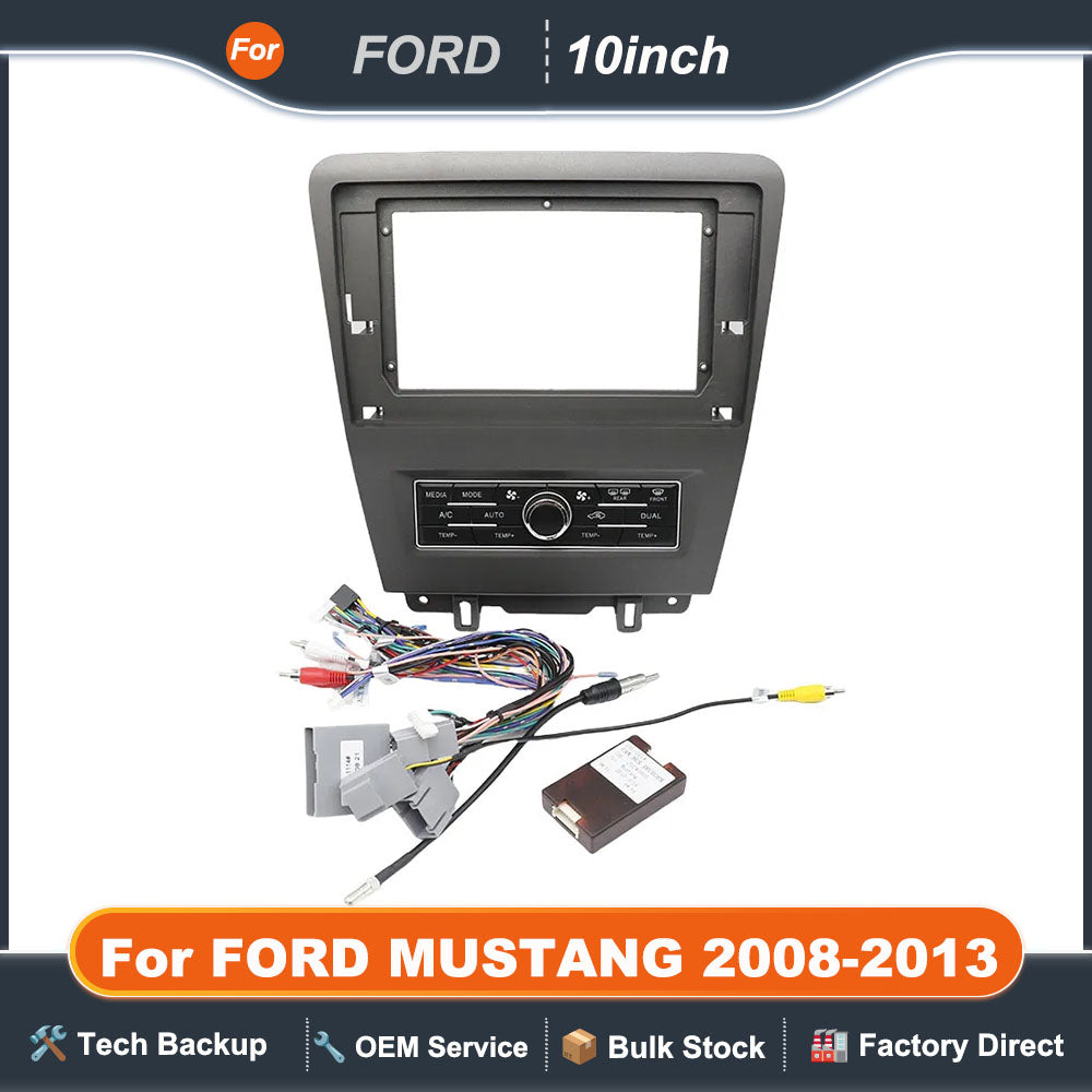 Car Radio MP5 Player Panel Fascia 10inch for 2008-2013 FORD MUSTANG 2Din Stereo  Install Surround  Dash Kit GPS Frame