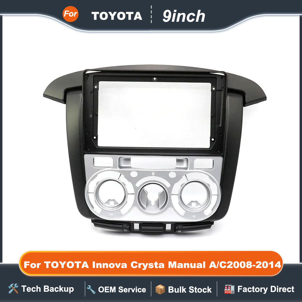 Auto Radio Video Installation Fascia Frame 9" For TOYOTA Innova Crysta( Manual A/C) 2008-2014 Dashboard Refitting  Panel