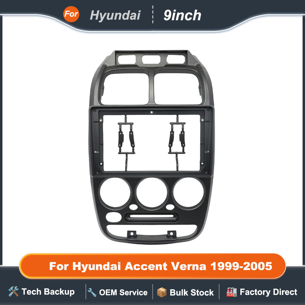 For Hyundai Accent Verna 1999-2005 9 Inch Car Frame Fascia Adapter Android Radio Dash Fitting Panel Kit