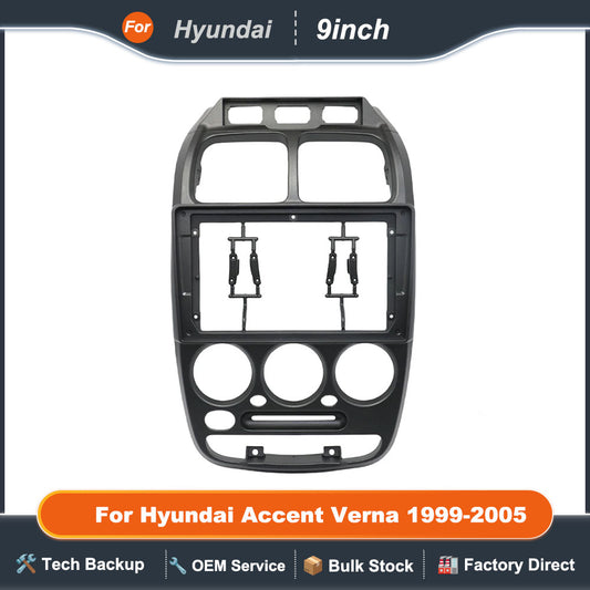 For Hyundai Accent Verna 1999-2005 9 Inch Car Frame Fascia Adapter Android Radio Dash Fitting Panel Kit