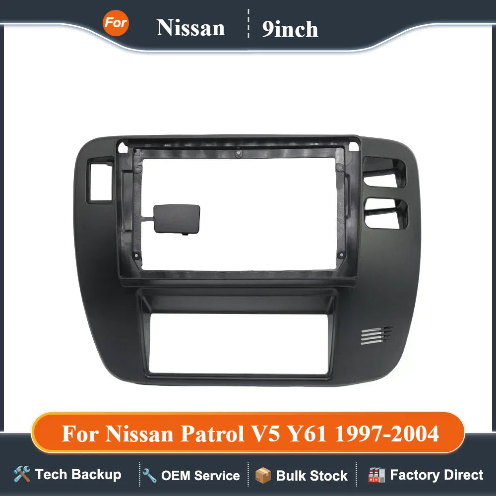 9 Inch 22.86cm for 1997-2005 Car Radio Fascias Android Stereo Player 2 Din Head Unit Panel Dash Frame Trim Kit for Nissan Patrol
