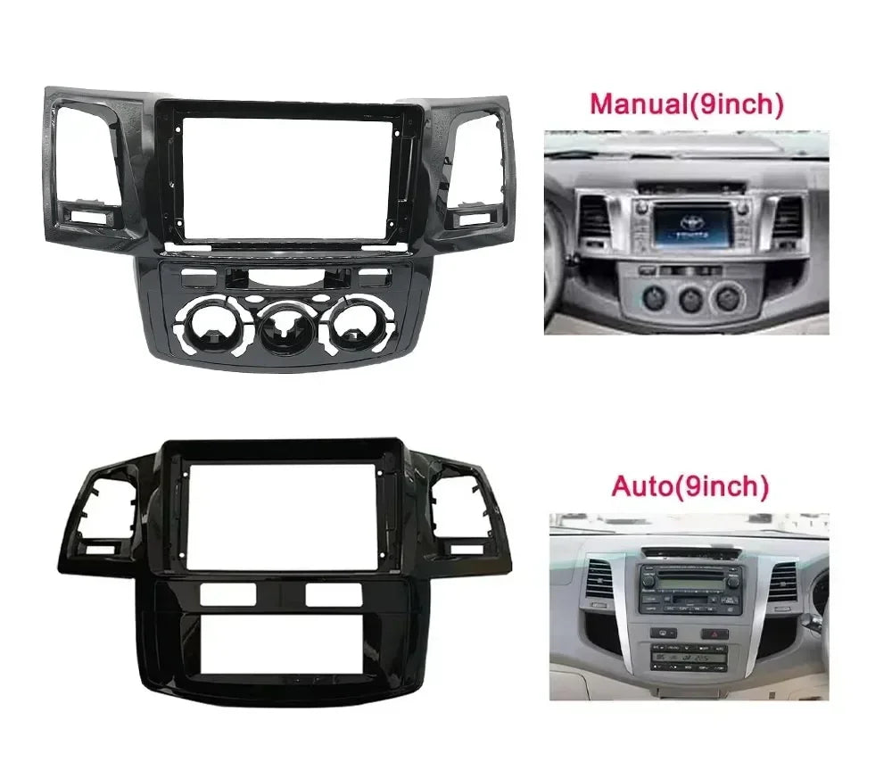 9 inch Car DVD Frame Audio Dash Trim Kits Facia Panel Radio Player screen 2 Din  For Toyota Hilux Fortuner 2005-2007  Kit