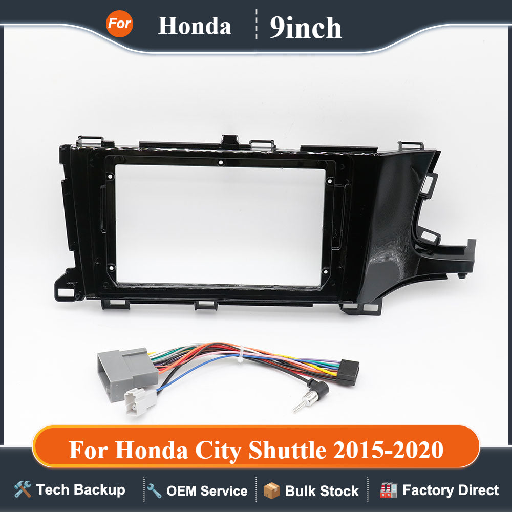For Honda City Shuttle 2015-2020 9 Inch Car Frame Fascia Adapter Android Radio Dash Fitting Panel Kit
