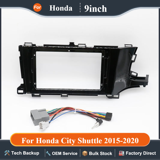 For Honda City Shuttle 2015-2020 9 Inch Car Frame Fascia Adapter Android Radio Dash Fitting Panel Kit