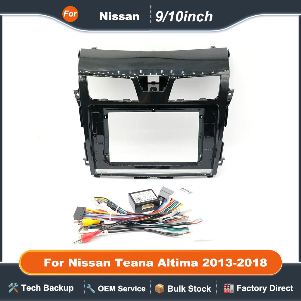For Nissan Teana Altima 2013-2018 9/10 Inch Car Frame Fascia Adapter Canbus Box Decoder Android Radio Dash Fitting Panel Kit