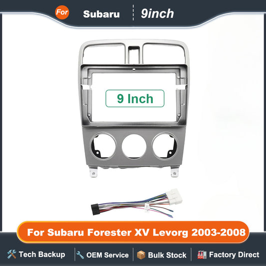 9 Inch Car Frame Fascia Adapter for Subaru Forester XV Levorg 2003-2008 Audio Screen Multimedia CD Player Cables Harness Frame