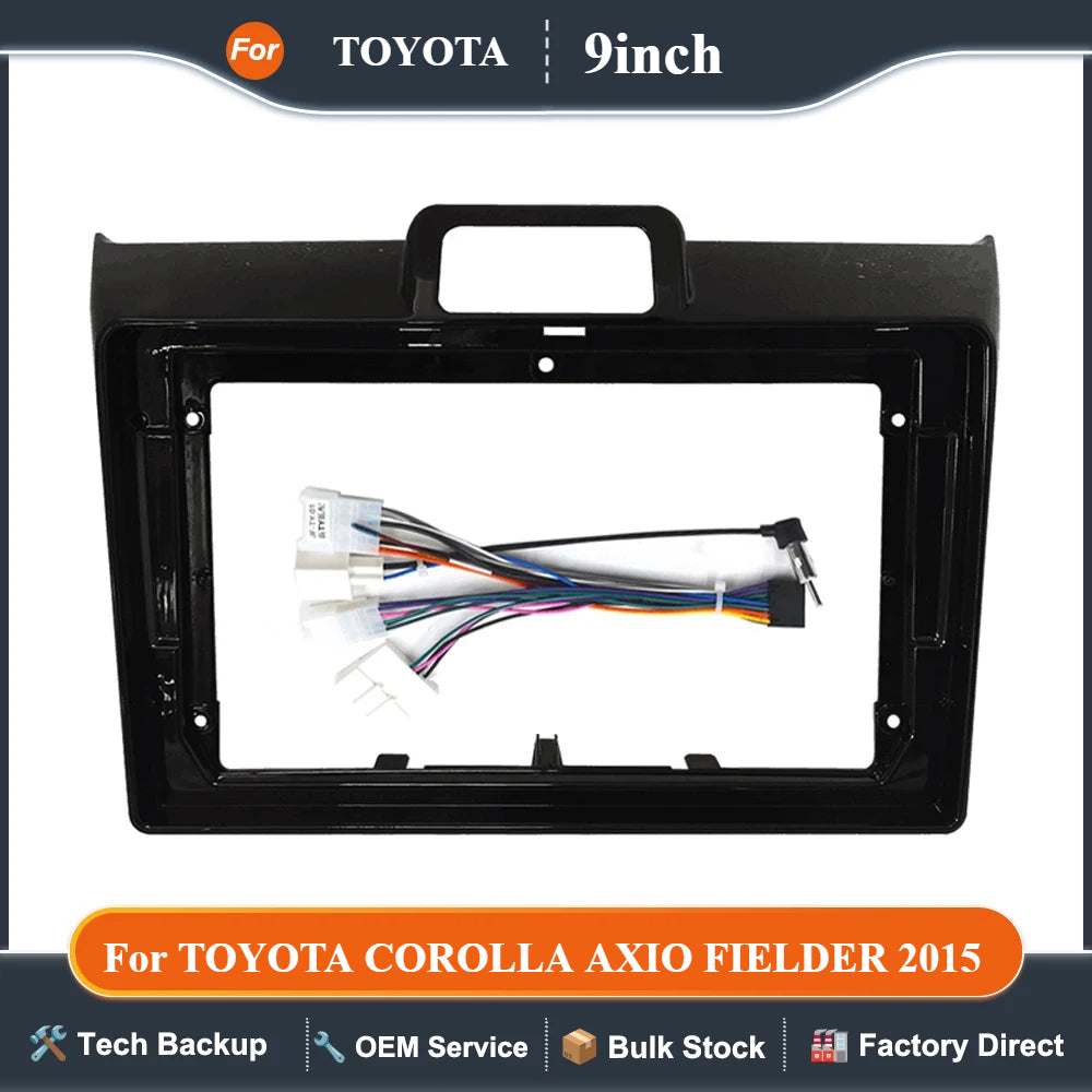 9 Inches Car Stereo Dash Radio Fascia Kit Installation Trim Panel Frame Double For TOYOTA COROLLA AXIO FIELDER 2015 DVD Frame