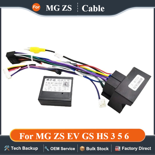 Quadlock Wiring Harness CAN Bus Decoder 16 Pin Plug Camera input Car Android Head Unit Cable Adapter for MG ZS EV GS HS 3 5 6