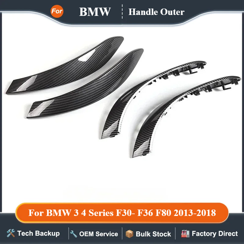 For BMW 3 4 Series F30 F31 F32 F33 F34 F35 F36 F80 2013-2018 Interior Fiber Door Pull Handle Outer Cover Trim Replacement