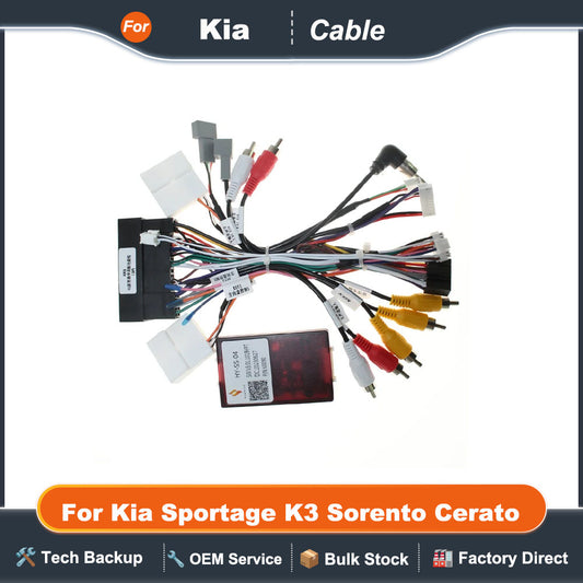Car Radio Stereo Wiring Harness Cable Canbus Android 16pin For Hyundai Santa fe for Kia Sportage K3 Sorento Cerato