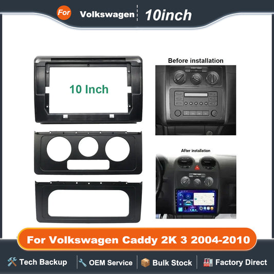 10 Inch Car Frame Fascia Adapter Canbus Box Decoder For Volkswagen Caddy 2K 3 2004-2010 Android Radio Dash Fitting Panel Kit