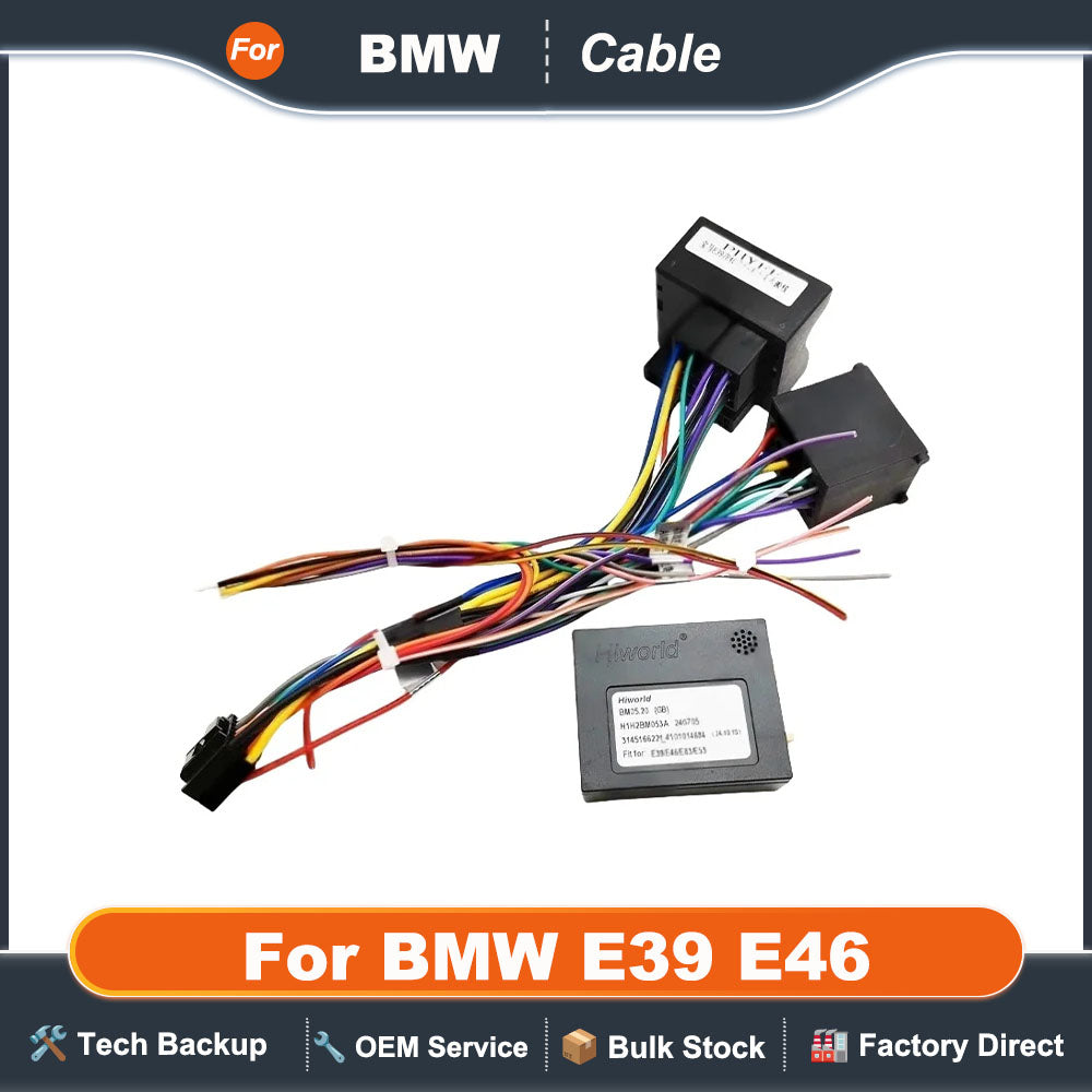 Quadlock Harness Adapter CAN Bus Decoder 16 Pin Plug to Quad Lock Female Connector Car Android Wiring Cable for BMW E39 E46