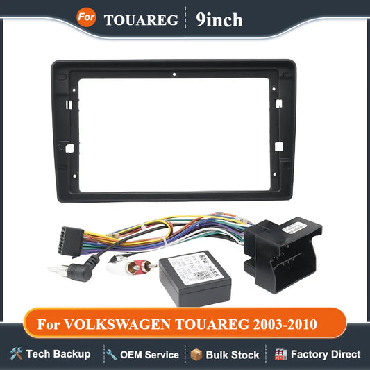 9 Inch 22.86cm for 2003-2010 Car Radio Fascias Stereo Player 2Din Head Unit Panel Dash Frame Installa for VOLKSWAGEN TOUAREG