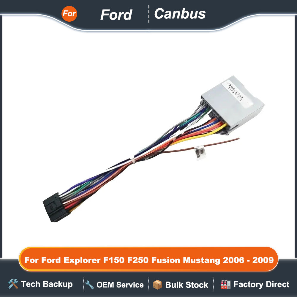 16 Pin to 24Pin Radio Wiring Harness Car Android Head  Unit Cable Adapter for Ford Explorer F150 F250 Fusion Mustang 2006 - 2009