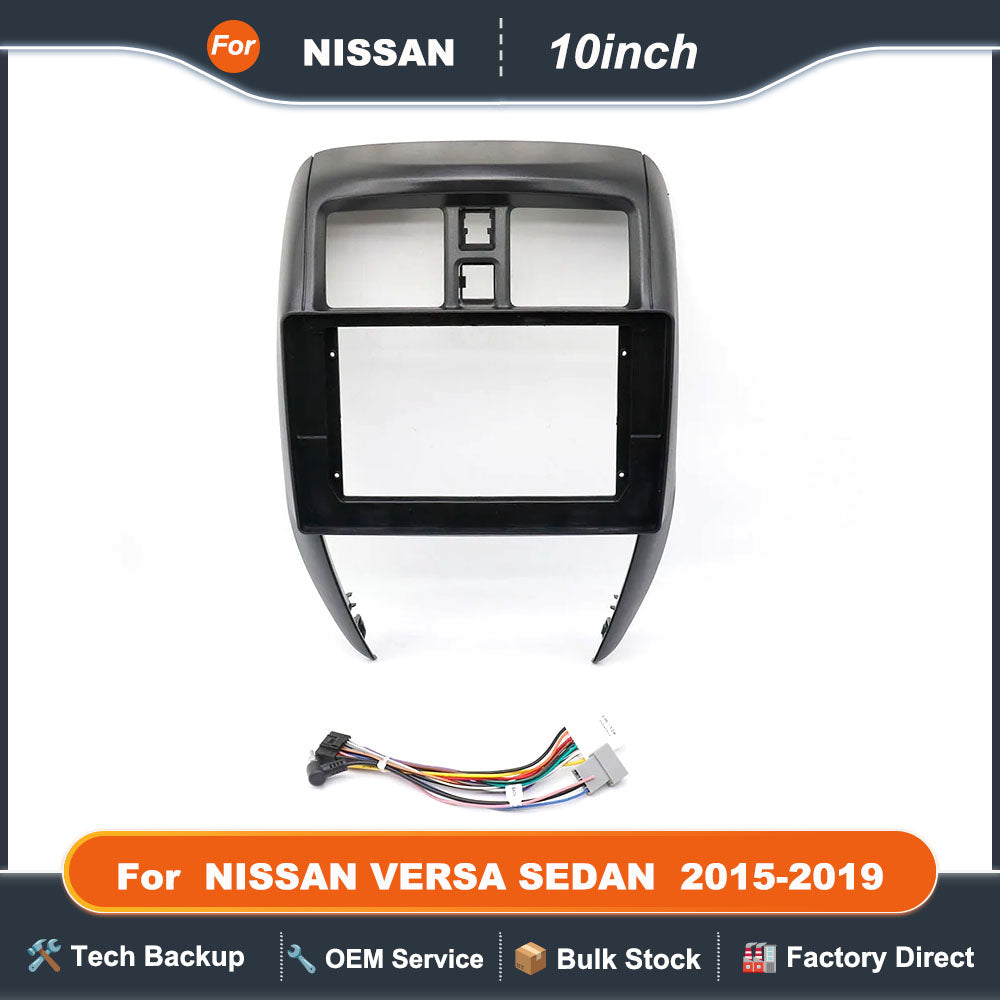 For 2015-2019 NISSAN VERSA SEDAN (10.1INCH, LHD)Car Radio Fascias Android GPS MP5 Stereo Player 2 Din Head Unit Panel Dash Frame