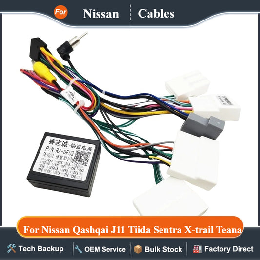 CAN Bus Decoder Harness Wiring Adapter 16 Pin Connector Radio Antenna Cable for Nissan Qashqai J11 Tiida Sentra X-trail Teana