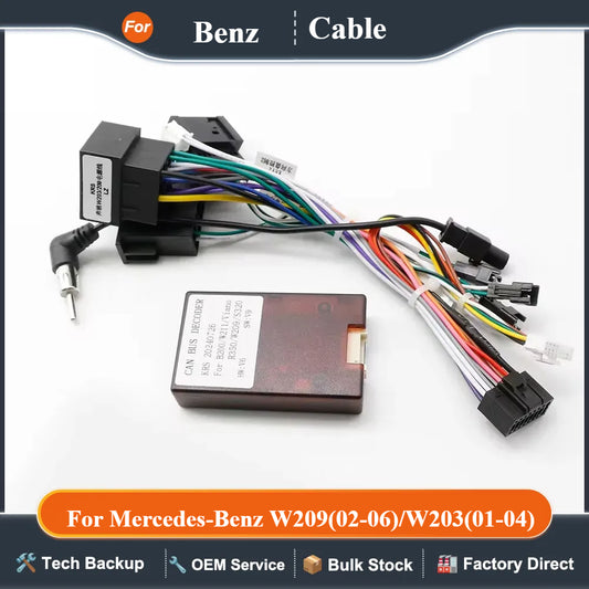 Car 16pin Audio Wiring Harness Adapter With Canbus Box For Mercedes-Benz W209(02-06)/W203(01-04) Stereo Installation