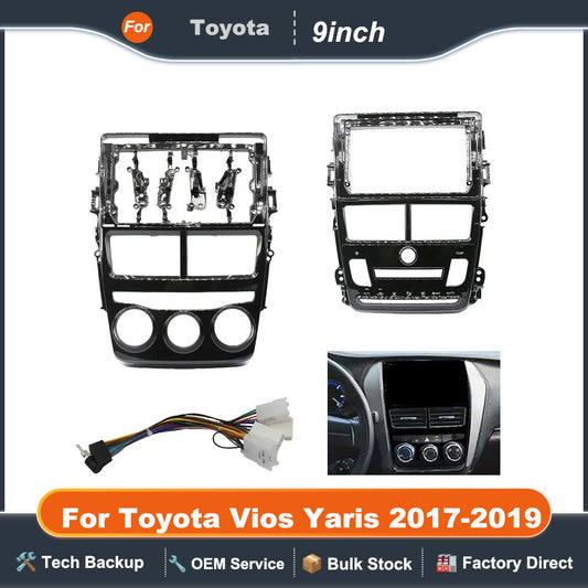 9 Inch Car Frame Fascia Adapter Android Radio Dash Fitting Panel Kit For Toyota Vios Yaris 2017-2019