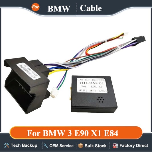 Quadlock Harness Adapter CAN Bus Decoder 16 Pin Plug Quad Lock Connector Car Android Head Unit Wiring Cable for BMW 3 E90 X1 E84