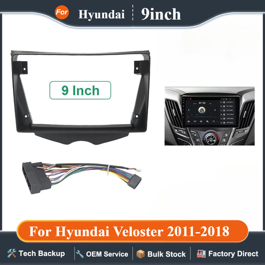 9 Inch Universal Car Radio Frame For Hyundai Veloster 2011-2018 Installation Kits Fascia Panel Stereo Android Navigation