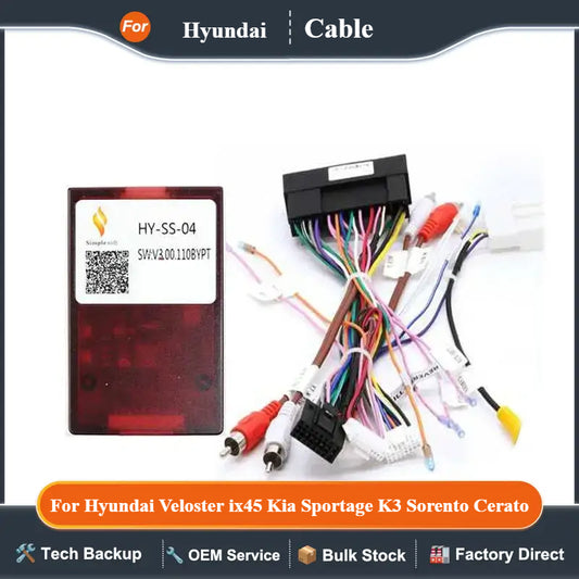 Car 16pin Wiring Harness Adapter Canbus Box Decoder Power Cable For Hyundai Veloster ix45 Kia Sportage K3 Sorento Cerato