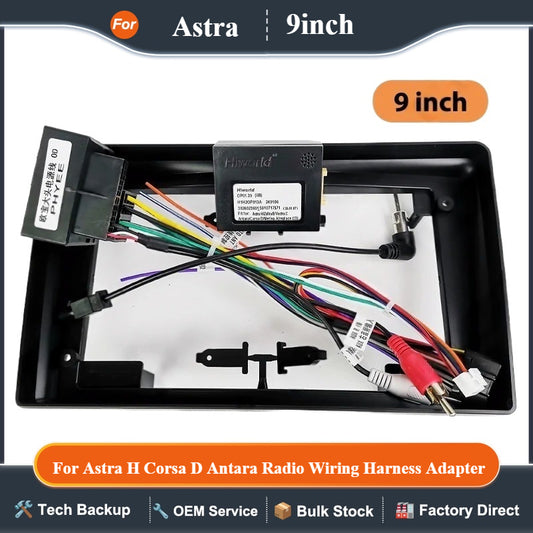 9" Android Multimedia Panel Frame for Astra H, Corsa D, Antara, Radio Wiring Harness Adapter, CAN Bus Decoder, Quadlock 40 Pin