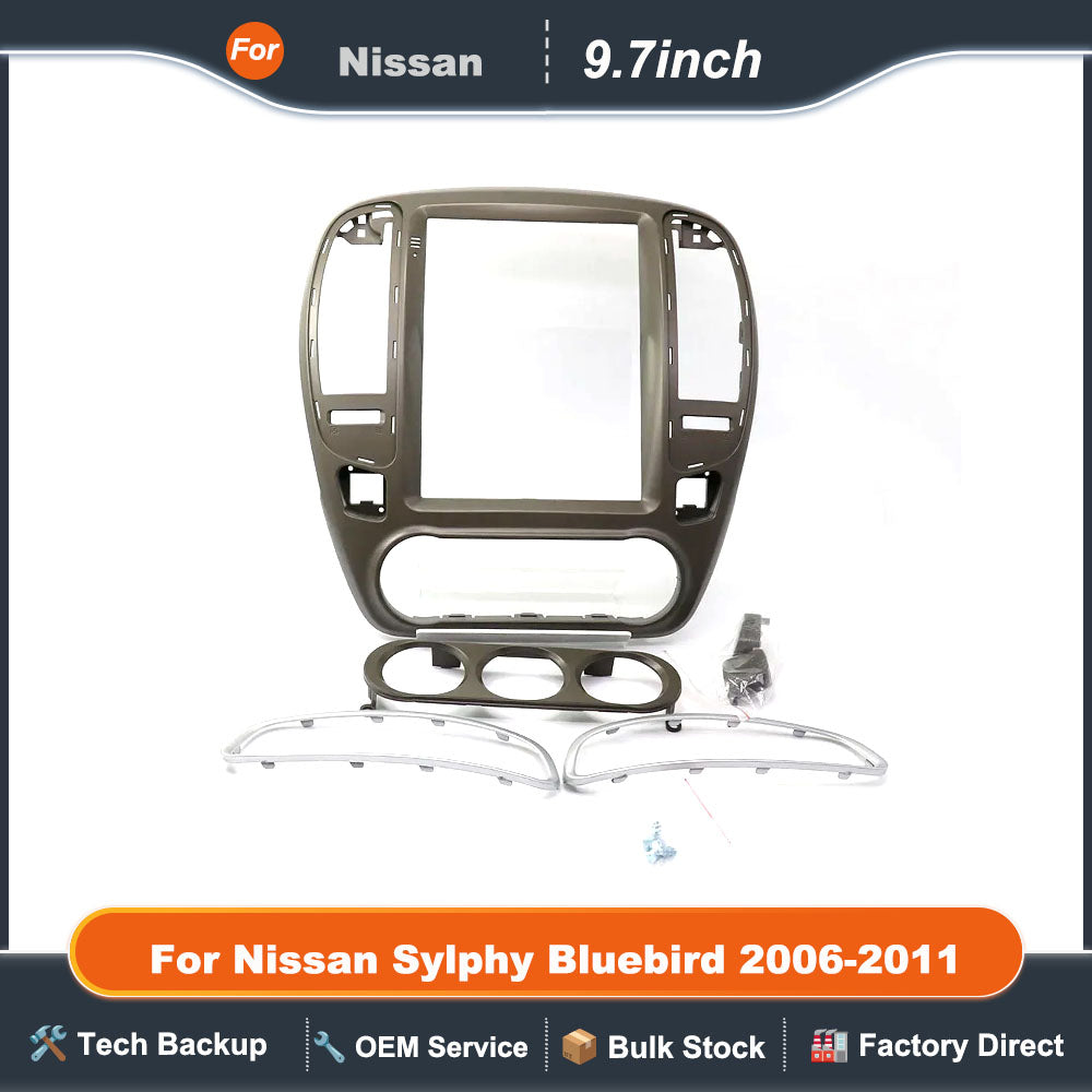 9.7 Inch 2 Din Radio Frame For Nissan Sylphy Bluebird 2006-2011 Car Player DVD Audio Panel Mount Installation Fascia Frame