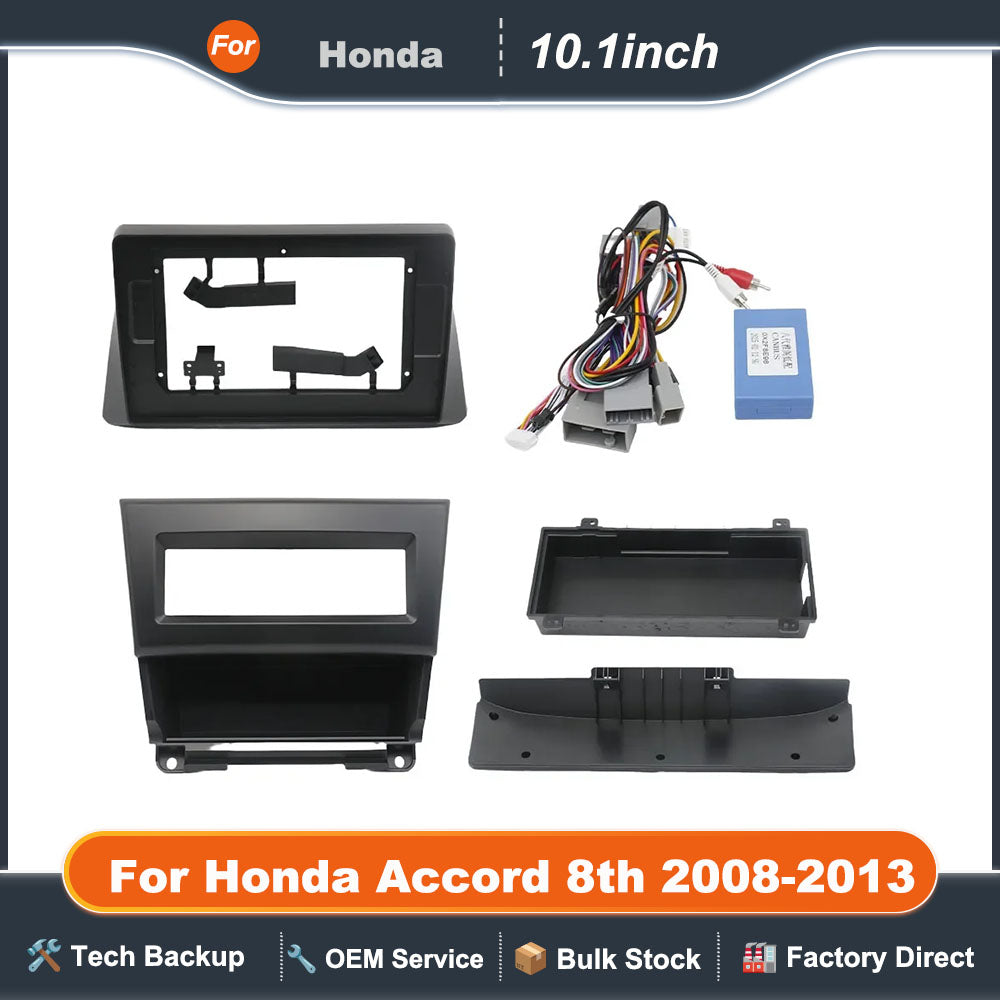 2Din Car DVD Frame Audio Fitting Adaptor Dash Trim Facia Panel 10.1inch For Honda Accord 8th 2008-2013 Double Din Radio Player