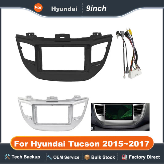 For HYUNDAI Tucson 2015~2017(9Inch)Car Radio Fascias Android GPS MP5 Stereo Player 2 Din Head Unit Panel Dash Frame Installation