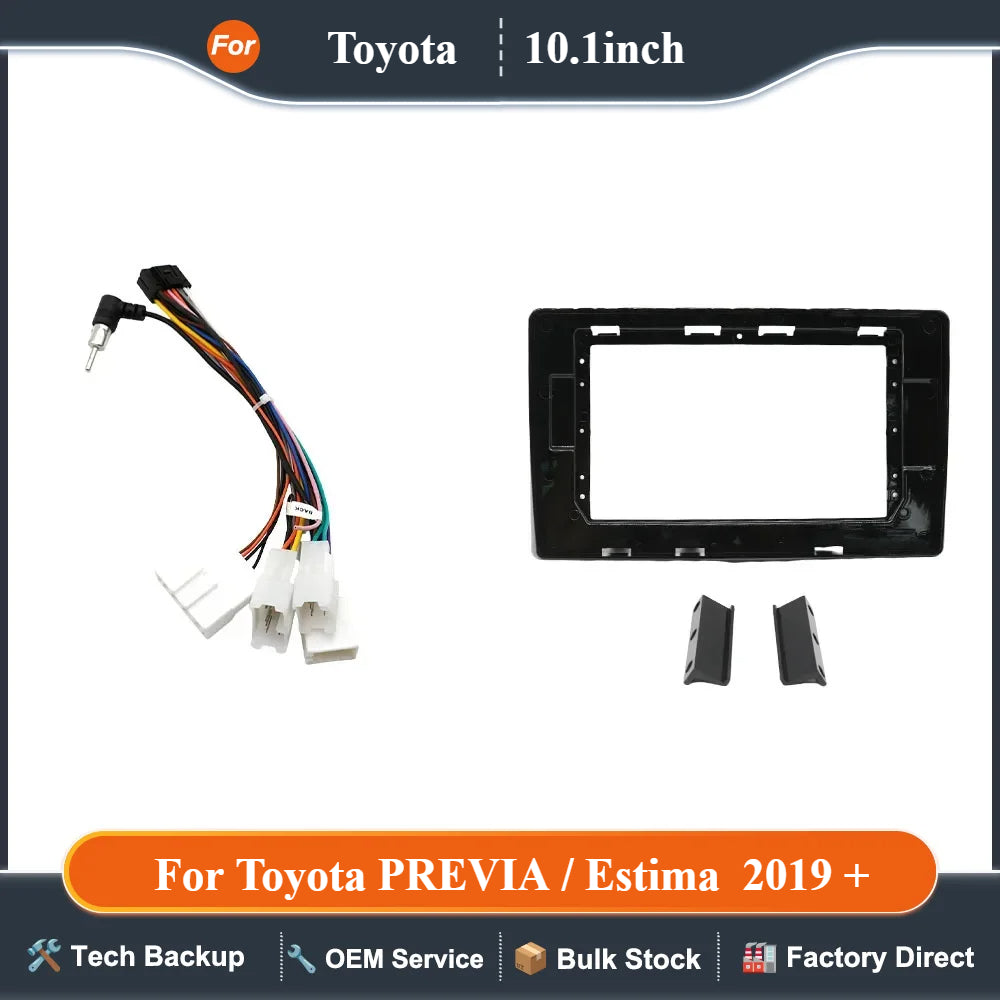 10.1 Inch Car Radio Android MP5 Player Casing Frame 2 Din Head Unit Fascia Stereo Dash Cover For Toyota PREVIA / Estima  2019 +