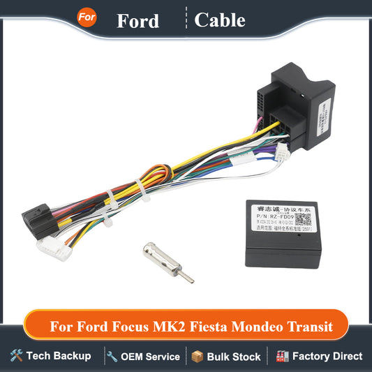 16 Pin To Quadlock Wiring Harness  for Ford Focus MK2 Fiesta Mondeo Transit CAN Bus Decoder Automotive Cable Android Radio